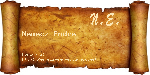 Nemecz Endre névjegykártya